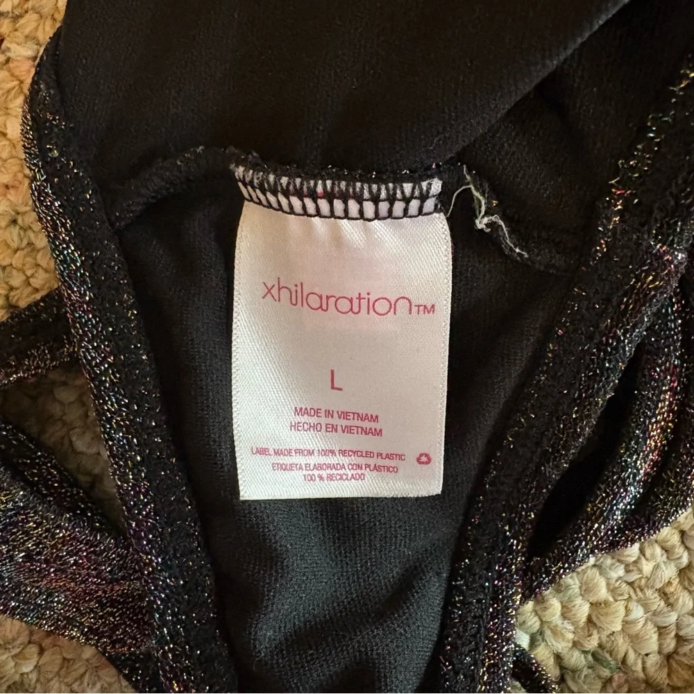 Xhilaration Black Glitter Women's Bathing suit top